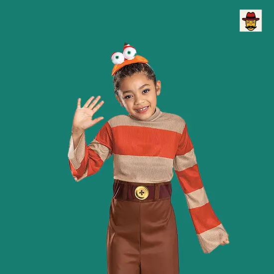 Girls Classic Disney Pixar Inside Out 2 Anxiety Costume Jumpsuit Headpiece {2}