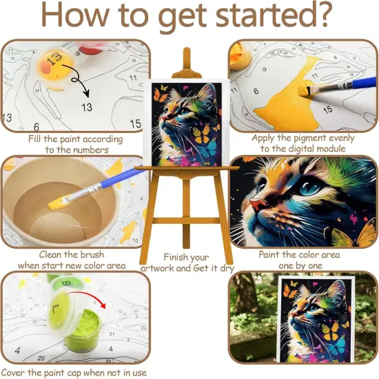 Cat Paint by Numbers Kit - 16x20 Inch {5}
