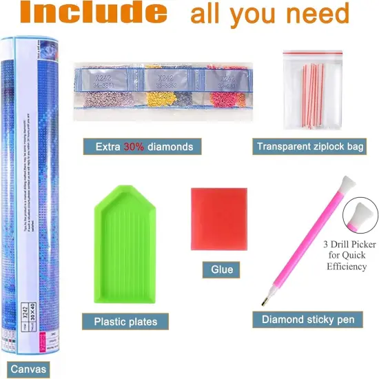 12 Pack Landscape Filed Moon Diamond Painting Kits {4}