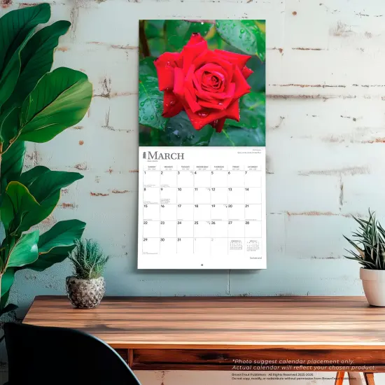 Roses | 2026 12 x 24 Inch (Hanging) Monthly Square Wall Calendar | Plastic-Free {5}