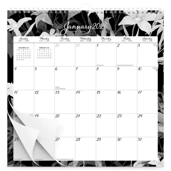 Pen & Ink | 2026 12 x 12 Inch (Hanging) Monthly Square Wire-O Calendar | Sticker Sheet {2}