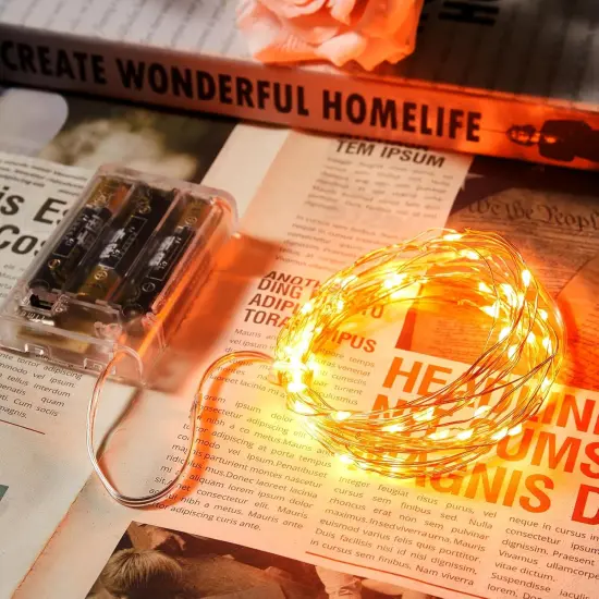 1 Pack Orange String Lights - 16.4FT, 50 LEDs (Battery Operated) {2}