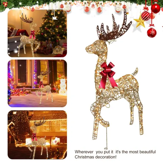 Warm White LED Reindeer Decoration, Indoor Outdoor Christmas Display {1}