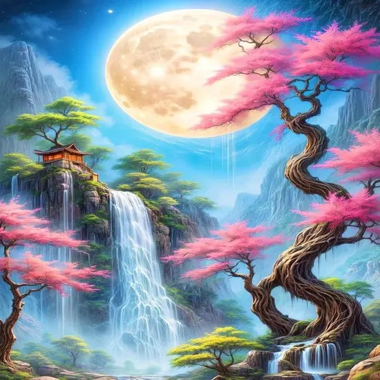 Moon Tree Full Drill Diamond Dots Paintings for Beginners 12x16inch {1}