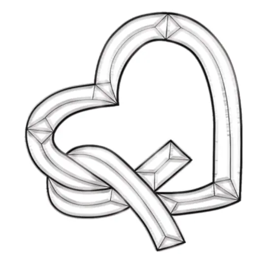 8-1/4" x 9-13/16" Exquisite Clear Glass Heart w/Ribbon Bevel Cluster EC256 {1}