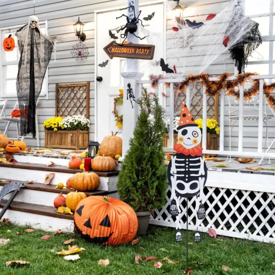 Halloween Decorations Outdoor, Metal Skull Decorative Garden Stakes {6}