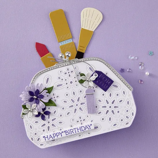 Spellbinders Etched Dies From he Gorgeous You Collection-Makeup Bag {5}