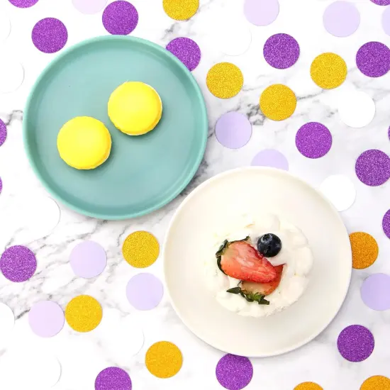 300pcs - White Purple-Gold Party Decorations Confetti {3}