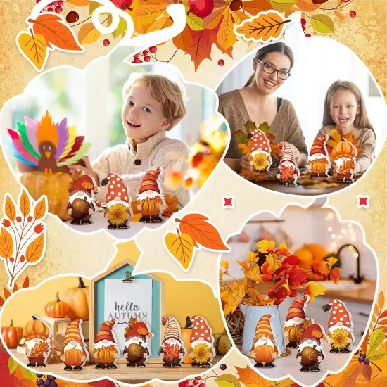 Thanksgiving Wooden Signs Autumn Gnomes Tabletop Decor(Cute Gnome) {3}