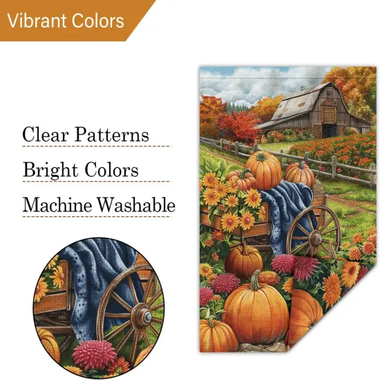 Fall Farmhouse Pumpkin Garden Flag(Multicolor) {4}
