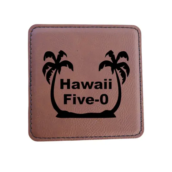 Coaster - Hawaii Five-0 - SET OF 2 - Leather or Stitched Cork Dark Brown/Black {5}