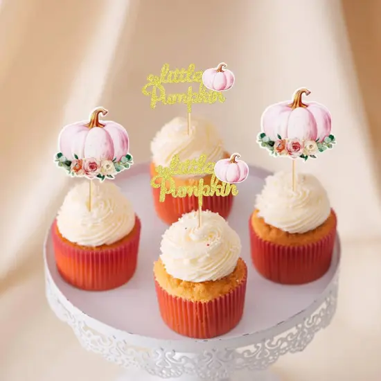 24 Pack Little Pumpkin Cupcake Toppers {5}