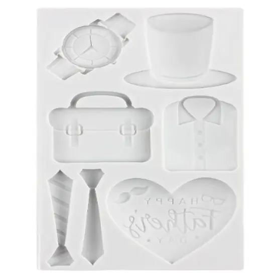 Father's Day Fondant Molds Mustache Tie Watch T-Shirt {4}