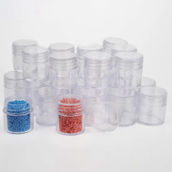 The Beadsmith Personality Case - Clear Storage Organizer Box, 6.4 x 5.4 x 1.25 inches - Includes 30 Small Containers with lids &ndash; 1 x 1.1 inches, Bead Holder {2}
