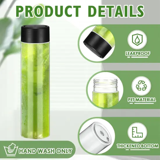 24 Pcs 13.5 oz 400 ml Plastic Juice Bottles with Caps {3}