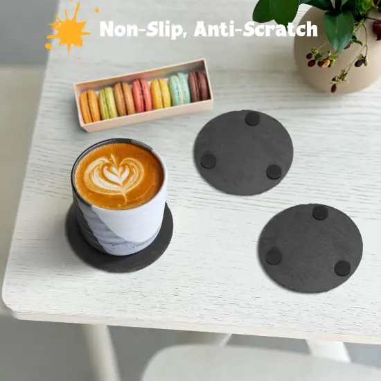 Black Slate Coasters for Drinks - Set of 6 {2}