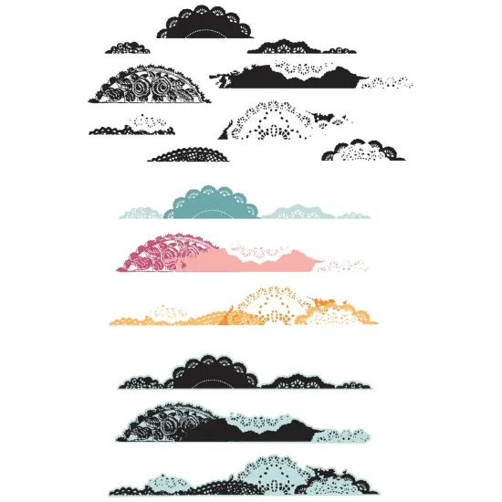 Sizzix Clear Stamps W/Framelits Dies By 49 And Market-Doily Edgers {3}