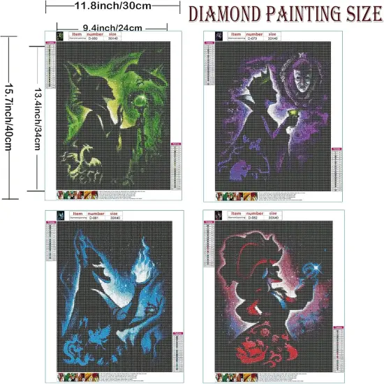 4 Pieces - 5D Villain Diamond Painting Kit for Adult {2}