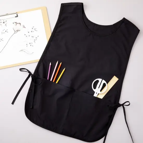 Okuna Outpost 3-Pack Cobbler Aprons with Pockets, Adjustable, Practical, Versatile and Durable Unisex Work Smocks for Garden, Art, Craft, Painting or Pottery Project (19 x 28 In), Black {6}