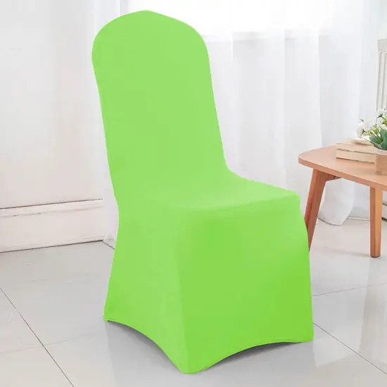 Apple Green Spandex Banquet Chair Cover with Snug Fit for Events and Weddings {3}