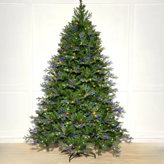 Artificial Christmas Tree Cascade Fir Color+Clear LED, 7.5' - Pre-Lit - HOLIDAY TREE {3}