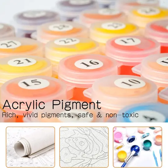 Diymood Paint by Numbers Kits for Adults Cactus, DIY Oil Painting Flower Acrylic Paint by Number for Adults Beginner with Brushes for Home Wall Decor 12x16 inch {4}