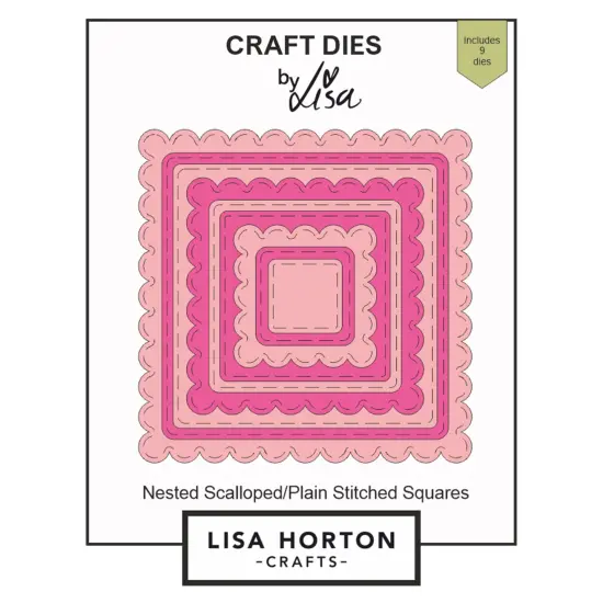 Lisa Horton Crafts Nested Dies-Scalloped And Plain Squares {1}