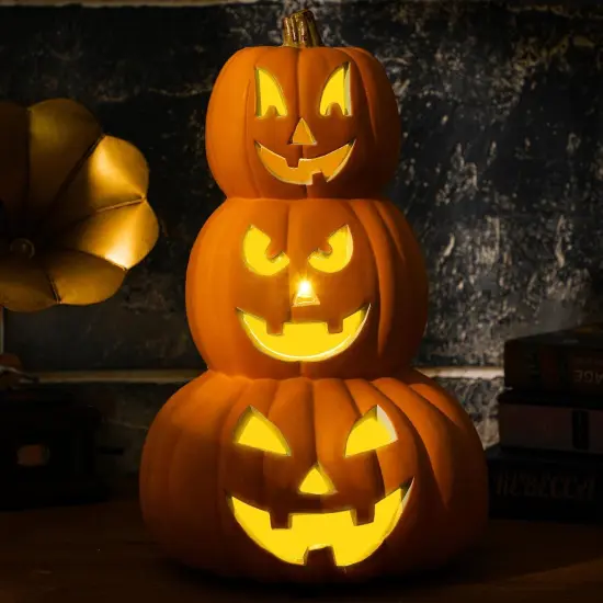 Halloween Pumpkin Lantern Decoration with LED Bulbs Lights {5}