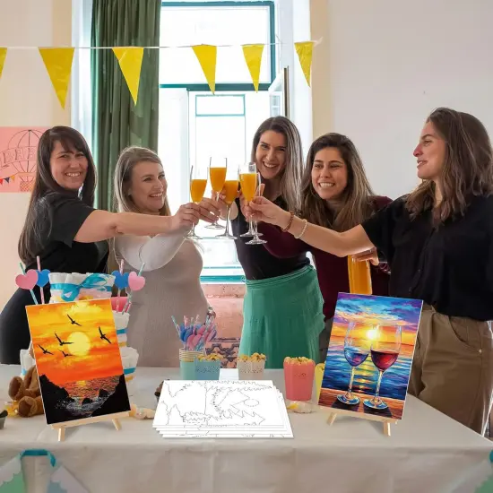 16 Pcs Pre Drawn Canvas Stretched Pre Printed Canvas {5}