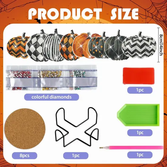 8 Pieces Non Slip Coaster for Adults Diamond Art Painting Kits {2}