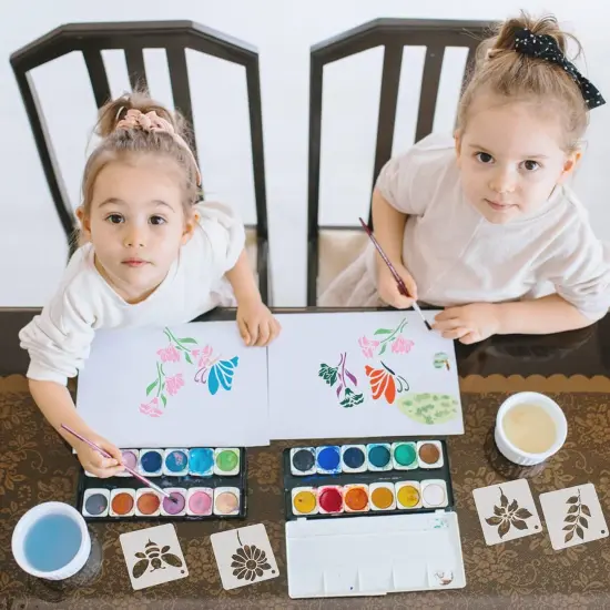 60 Reusable Flower Stencils - 3x3 Inch {4}