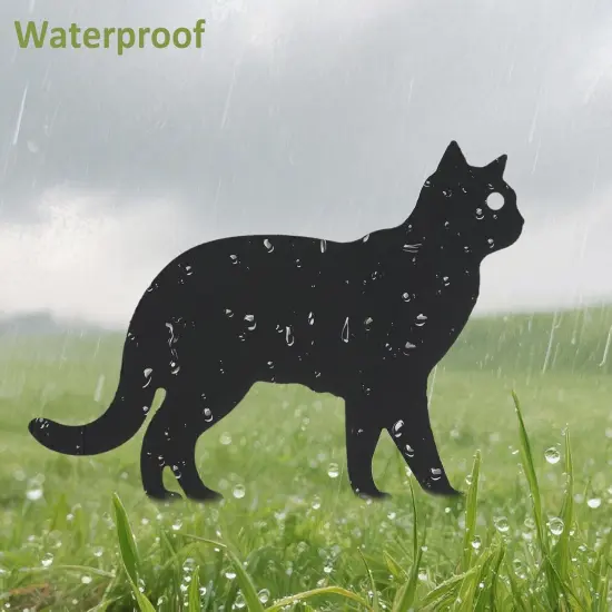 6 PCS Black Cat Halloween Lawn Signs with Stakes, Glow-in-The-Dark Eyes {5}