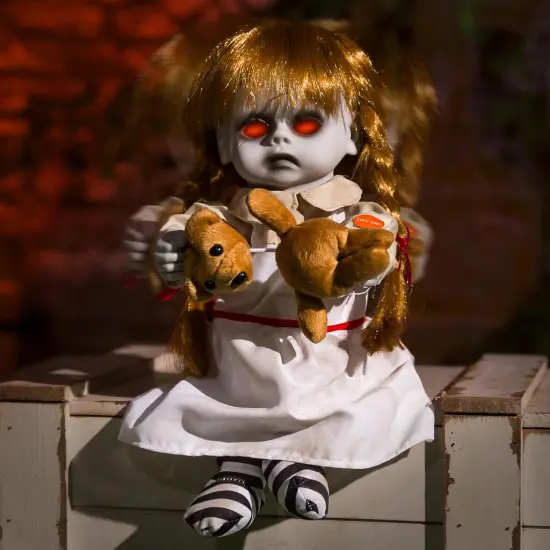 Halloween Animatronic 10inch Creepy Girl Doll {1}