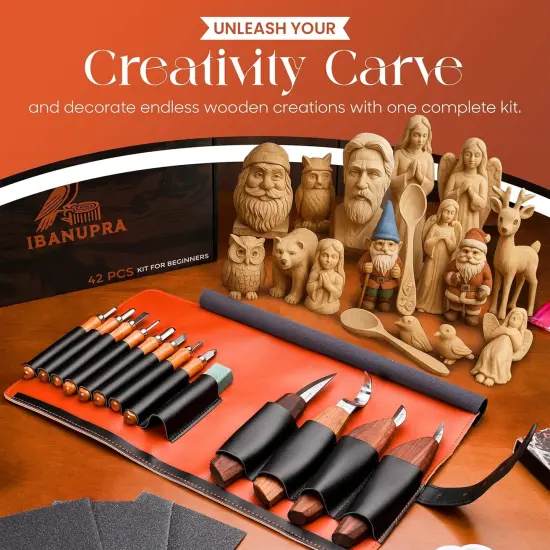 All-in-One Wood Carving kit Included Wood Carving Knife Set {3}