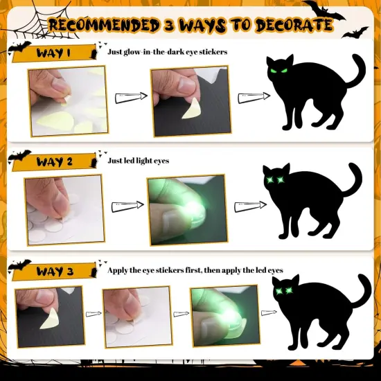 6Pack Black Cat Halloween Decor Yard Signs, Scary Cat Silhouette {3}