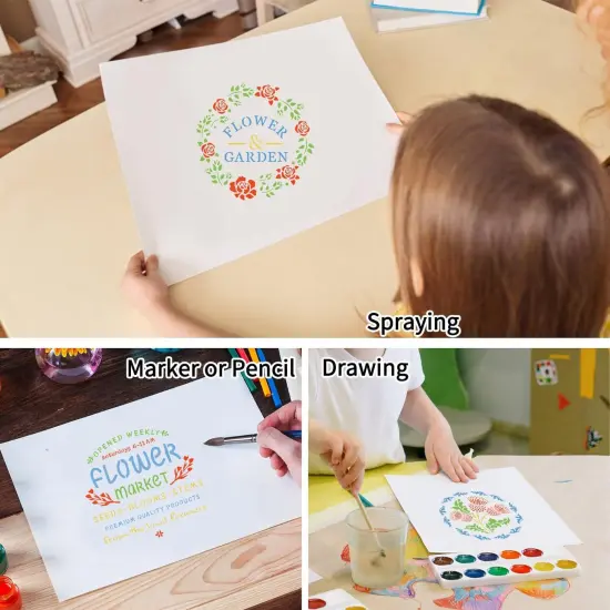 Large Spring Flower Market Stencils {3}