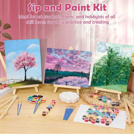 8x10 Inch Canvas and Easel Set Painting Kits for Adults {2}