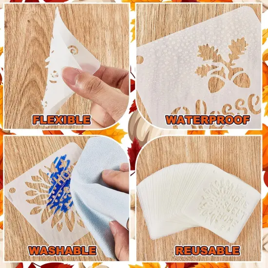 80 Pieces Thanksgiving Stencils - 3 x 3 Inch {4}
