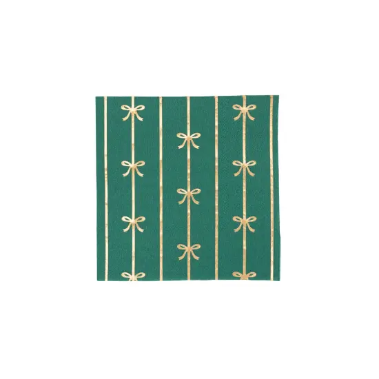 EMERALD GREEN SIGNATURE BOW SMALL NAPKINS {1}
