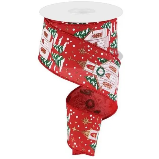 2.5" Winter Church Ribbon: Cranberry Red (10 Yards) {1}