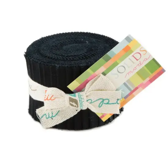 Black Bella Solids Junior Jelly Roll Precuts {1}