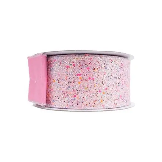 2.5" Fairy Dust Ribbon: Pink (10 Yards) {2}