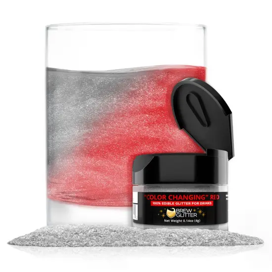 Brew Glitter - Red Color Changing Edible Drink Glitter (4g, x1 Flip-Cap Jar) for Beer, Cocktails and Beverages {1}