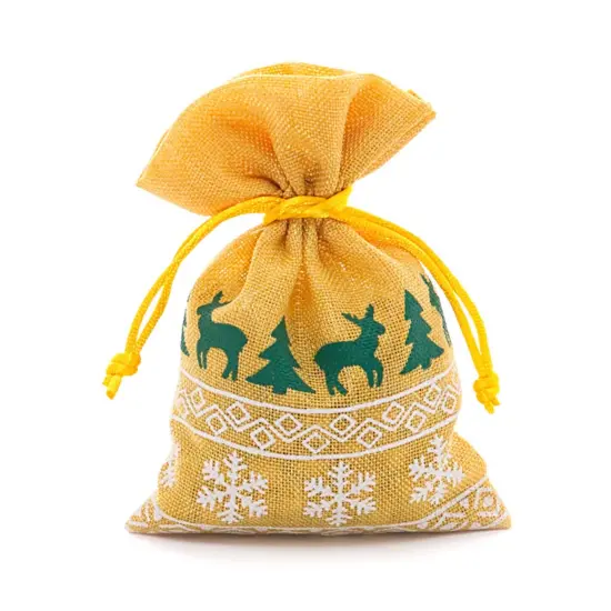 Christmas Faux Linen Bags Perfect 4&rdquo; x 6&rdquo; Size for Gifts {2}