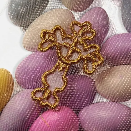 Golden Cross Embroidered Organza Bags 3 1/4'' x 4 3/4'' Gifts {3}