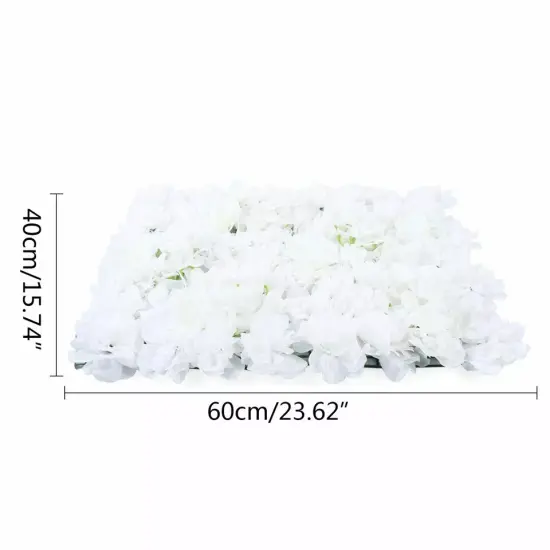 Artificial Silk Rose White Flower Wall Backdrop Fake Flowers Wall Panels Decor {3}