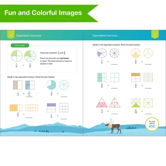 IXL Fractions & Decimals 4th Grade Math Workbooks, Mathematics Book for Kids Age 9-10 Covering Modeling, Comparing, Addition, and Subtraction Problems {4}