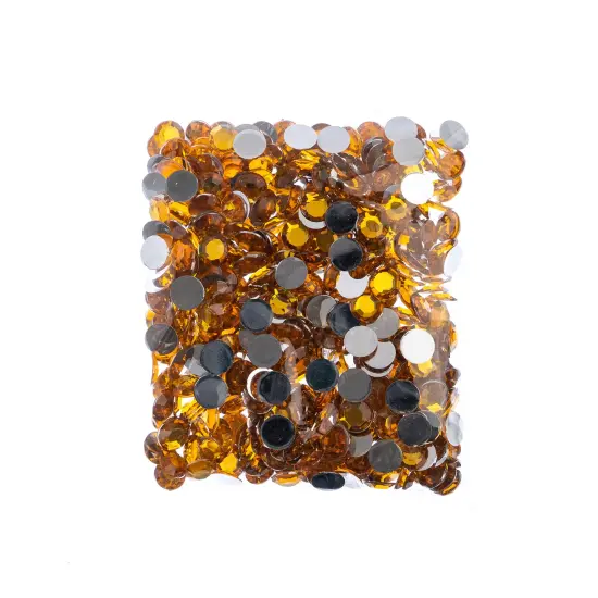 John Bead 10mm (SS45) Round Acrylic Flat Back Rhinestones, 500pcs Gold {4}