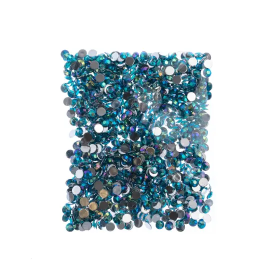 John Bead 6mm (SS28) Round Acrylic Flat Back Rhinestones, 1000pcs Turquoise AB {4}