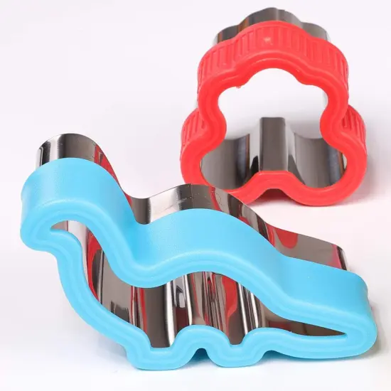 8 Pack Stainless Steel Sandwiches Cutter Dinosaur Heart Star Shapes for Kids {5}
